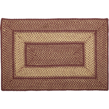 Burgundy Red Primitive Jute Braided Rug Rect 24